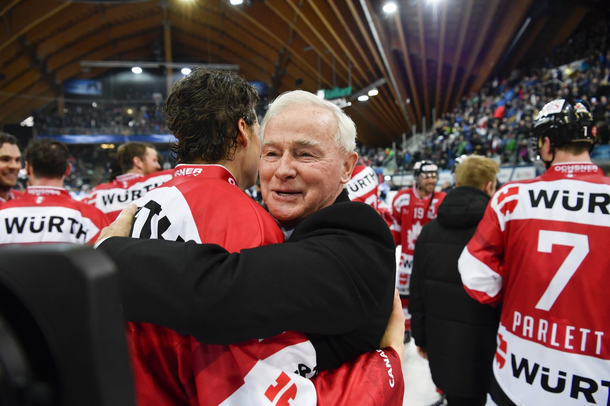 Team Canada's assistant coach Dave King is pictured after the final game between Team Canada and HC Lugano, at the 90th Spengler Cup ice hockey tournament in Davos, Switzerland, Saturday, Decembe ...