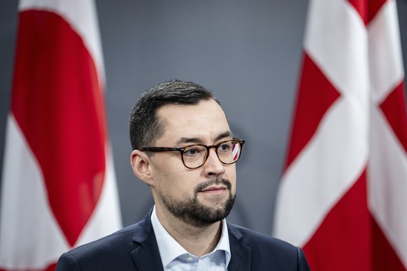 epa11817255 Greenland&#039;s Prime Minister Mute Bourup Egede holds a joint press conference with Denmark&#039;s Prime Minister Mette Frederiksen in the Mirror Hall of Christiansborg Palace in Copenha ...