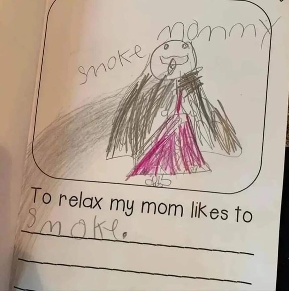 Faildienstag: Kind zeichnet Mutter wie sie raucht