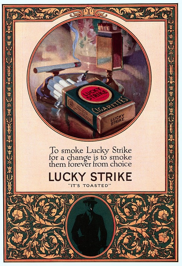 1924 Advertisement for Lucky Strike cigarettes.