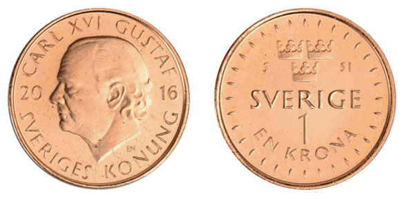 Eine Münze der schwedischen Krone.