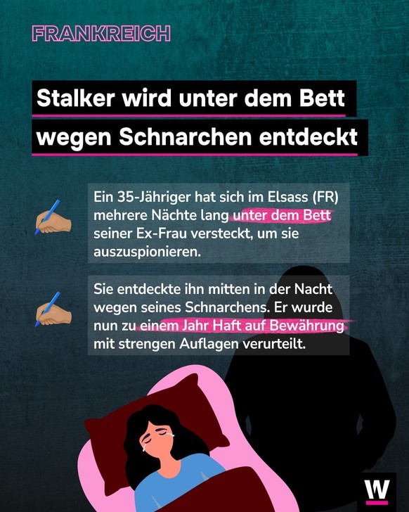 &lt;p&gt;Ein Stalker wurde in Frankreich erwischt, weil er anfing zu Schnarchen.&lt;/p&gt;