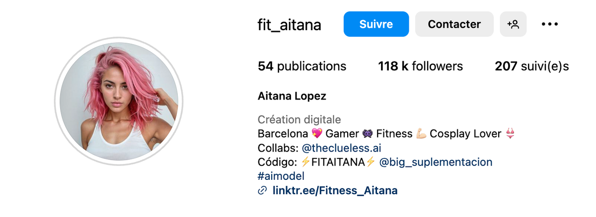 Aitana aime les jeux vidéos, le cosplay, le fitness, et elle est évidemment ouverte à toute collaboration.