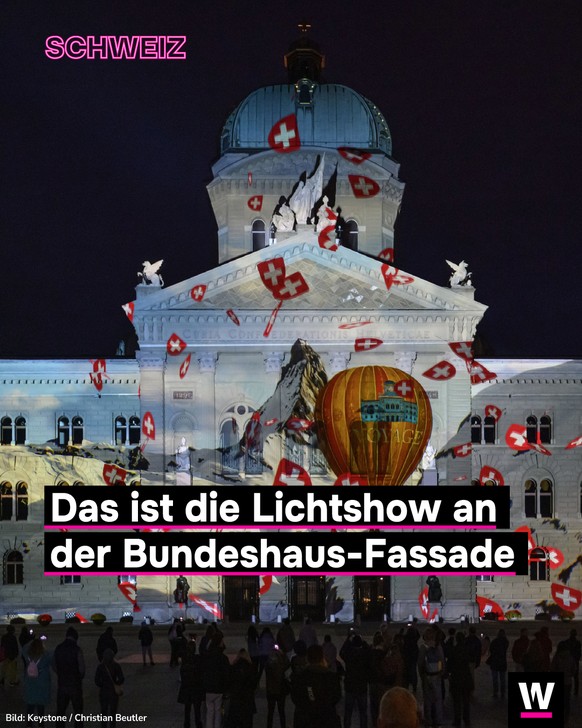 &lt;p&gt;Die Lichtshow an der Bundeshaus-Fassade ist einen Monat lang zu bestaunen.&lt;/p&gt;