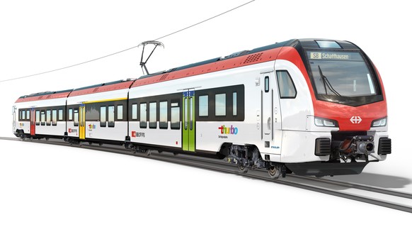 HANDOUT - Visualsierung des neuen S-Bahn Triebzuges vom Typ &quot;Flirt&quot; von Stadler Rail, zur Verfuegung gestellt am Dienstag, 5. Oktober 2021. Der Thurgauer Zughersteller Stadler Rail hat sich  ...
