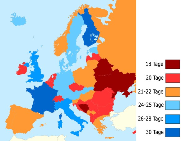 In der Schweiz gibt es gleich viel bezahlte Ferientage wie in Rumänien oder Belgien.&nbsp;