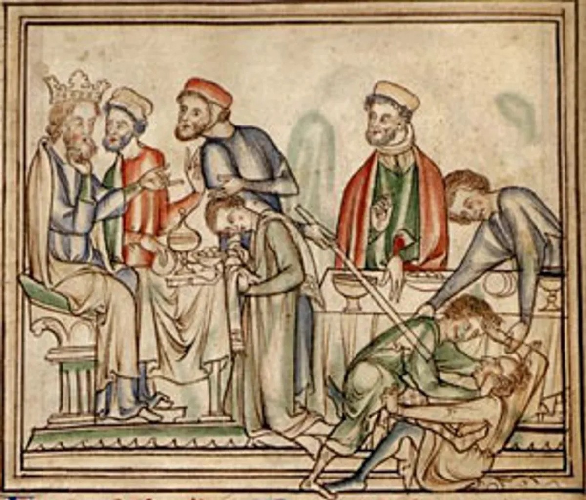 Tostig und Harold prügeln sich am Hofe Edwards des Bekenners