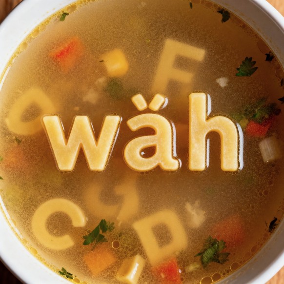 Buchstabensuppe wäh