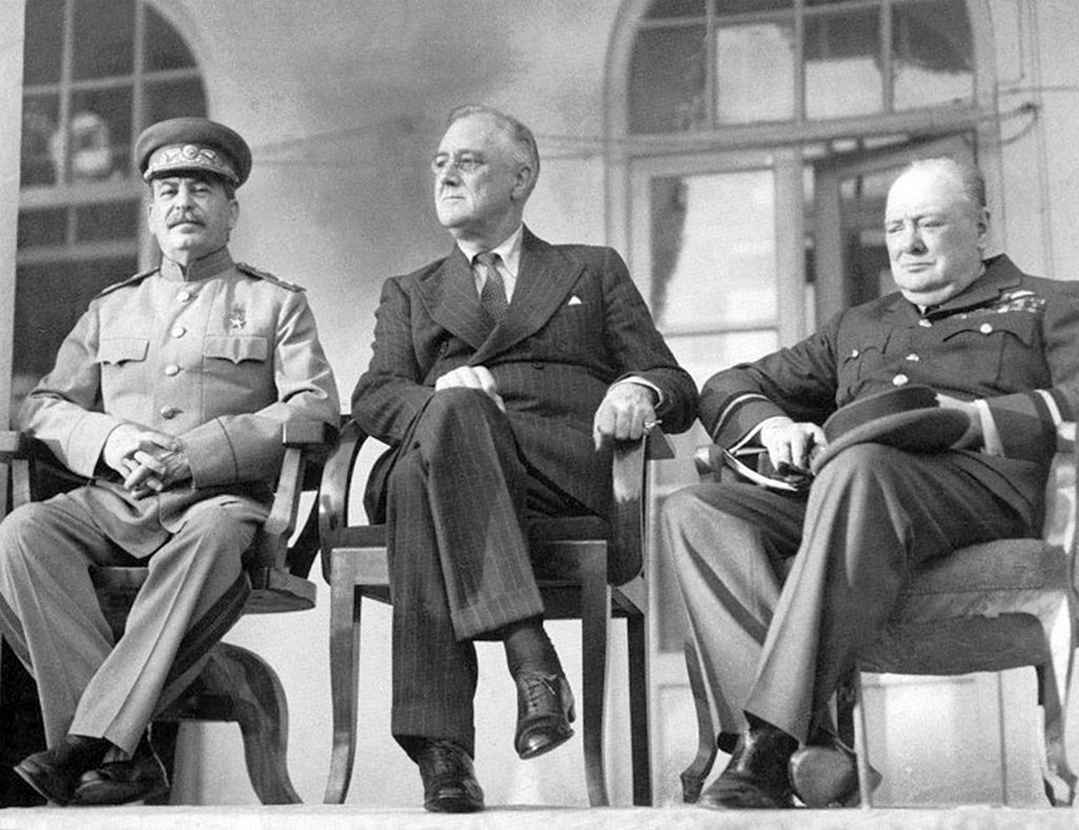 The Tehran Conference was a strategy meeting held between Joseph Stalin, Franklin D. Roosevelt, and Winston Churchill from 28 November to 1 December 1943. It was held in the Soviet Embassy in Tehran, ...