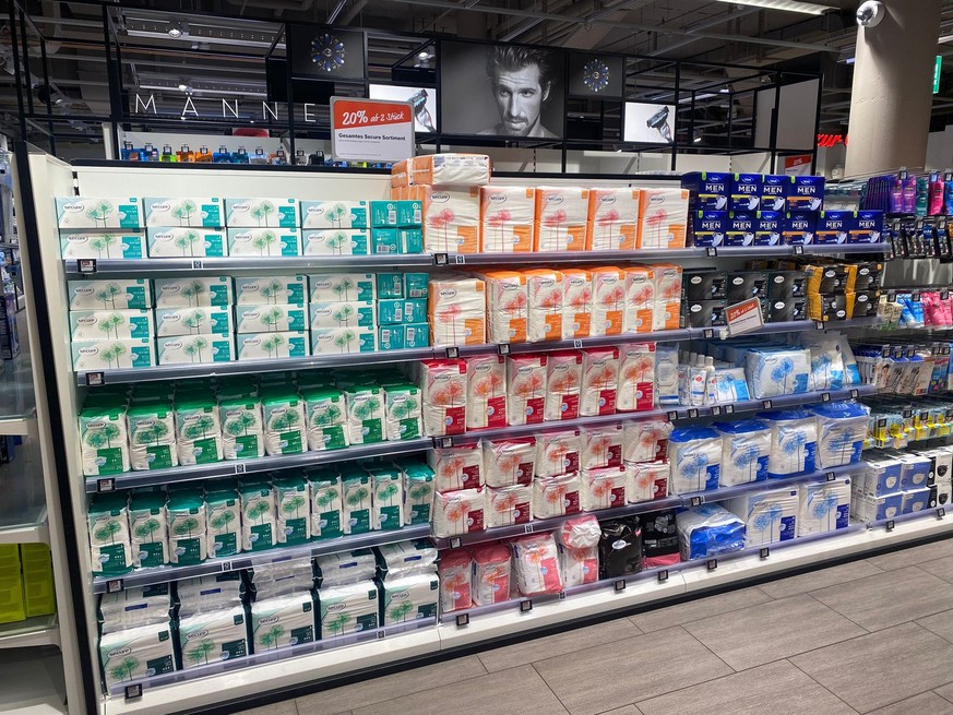 Inkontinenz Produkte in der Migros am Limmatplatz