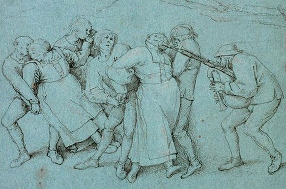Nochmal ein Detail einer Zeichnung nach Bruegels «Die Wallfahrt der Fallsüchtigen nach Meulebeeck».