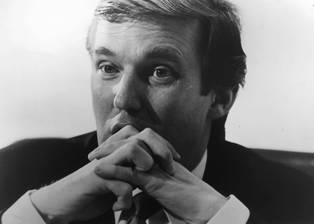New York, N.Y.: Real estate executive Donald J. Trump at his office at Trump Towers in Manhattan, New York on April 4, 1985. (Photo by Joe Dombroski/Newsday RM via Getty Images)