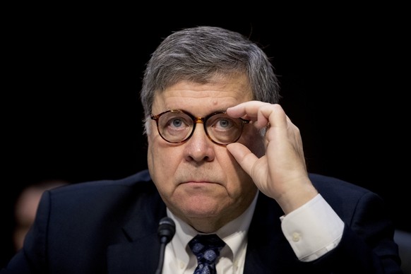 In this Jan. 15, 2019 photo, Attorney General nominee William Barr testifies during a Senate Judiciary Committee hearing on Capitol Hill in Washington. The Senate on Thursday confirmed Barr as attorne ...