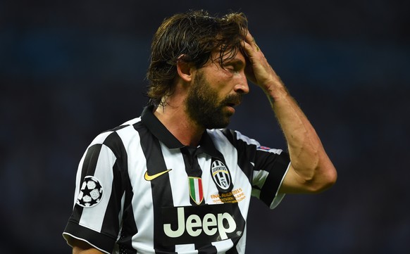 BERLIN, GERMANY - JUNE 06: Andrea Pirlo of Juventus reacts during the UEFA Champions League Final between Juventus and FC Barcelona at Olympiastadion on June 6, 2015 in Berlin, Germany. (Photo by Shau ...