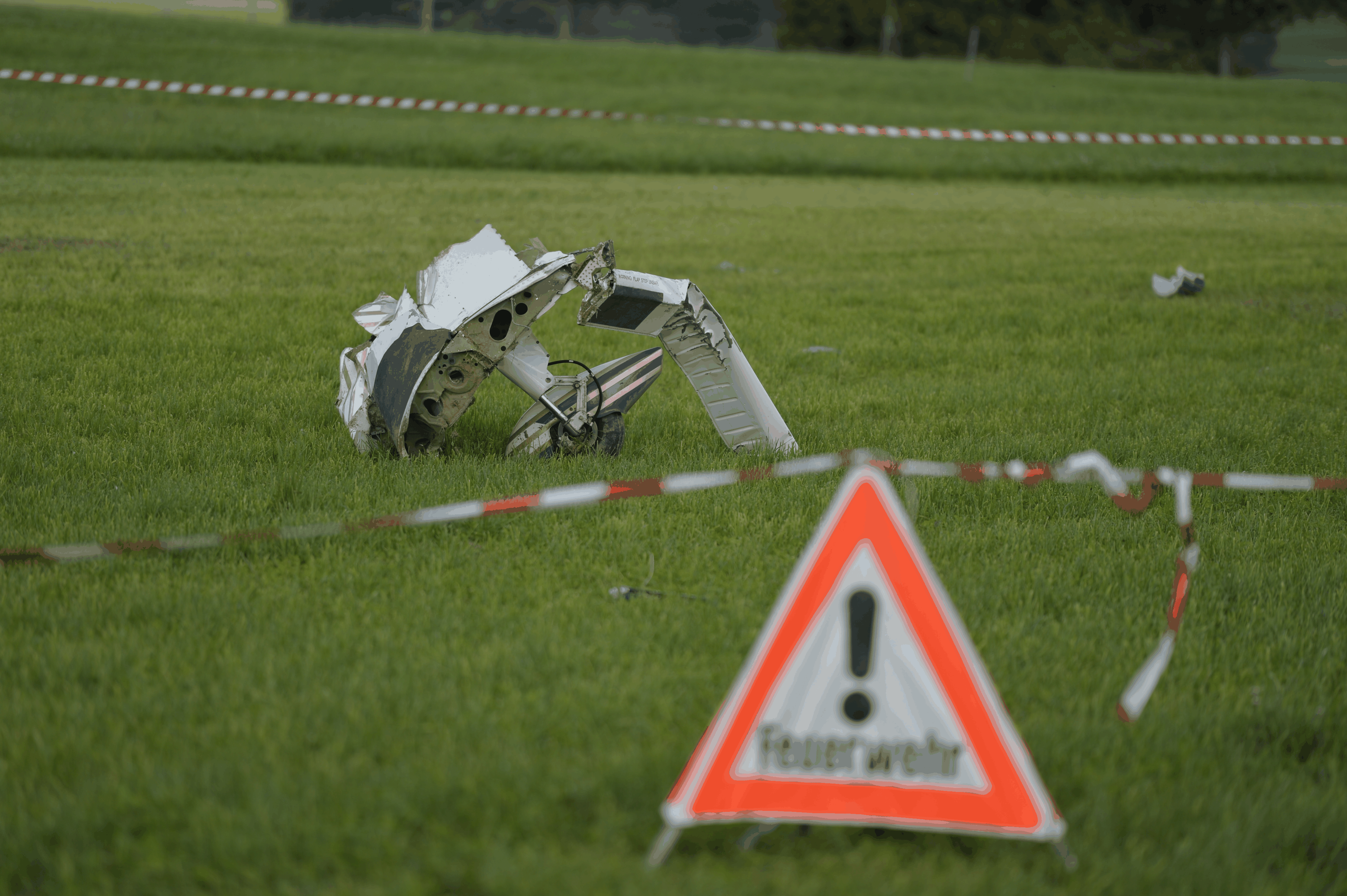 Teil des Flugzeugs in Mörikon SG.