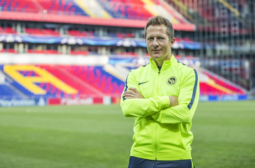 YB&#039;s team manager Christoph Spycher poses for a photo one day prior to the UEFA Champions League playoff match between Russia&#039;s CSKA Moscow and Switzerland&#039;s BSC Young Boys, in the Web  ...