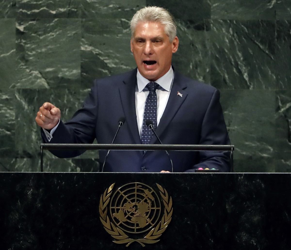 Cuba's President of the Council of Ministers Miguel Díaz-Canel Bermudez addresses the 73rd session of the United Nations General Assembly, at U.N. headquarters, Wednesday, Sept. 26, 2018. (AP Pho ...