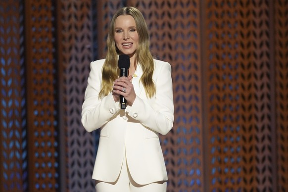 Kristen Bell speaks during the 31st annual Screen Actors Guild Awards on Sunday, Feb. 23, 2025, at the Shrine Auditorium in Los Angeles. (AP Photo/Chris Pizzello)
Kristen Bell