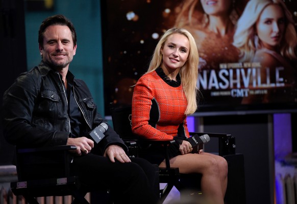 FILE - Actors Hayden Panettiere, right, and Charles Esten participate in a BUILD Speaker Series to discuss the television series "Nashville" in New York on Jan. 5, 2017, in New York. (Photo  ...