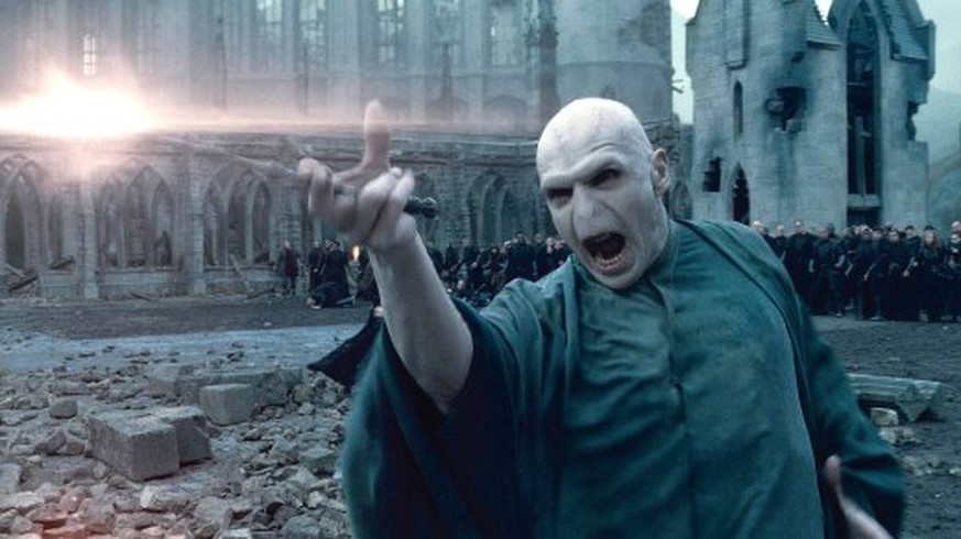 In this film publicity image released by Warner Bros. Pictures, Ralph Fiennes portrays Lord Voldemort in a scene from &quot;Harry Potter and the Deathly Hallows: Part 2.&quot; (AP Photo/Warner Bros. P ...