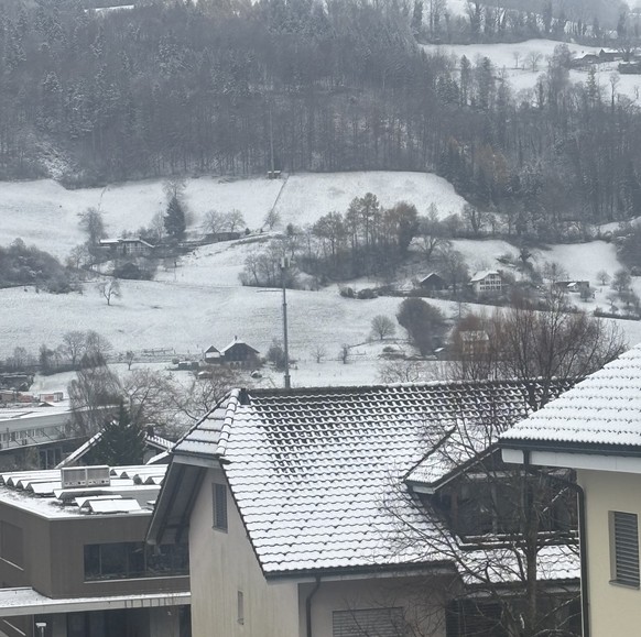 Schneefall am 21. November 2025 in Toffen, Kanton Bern.
