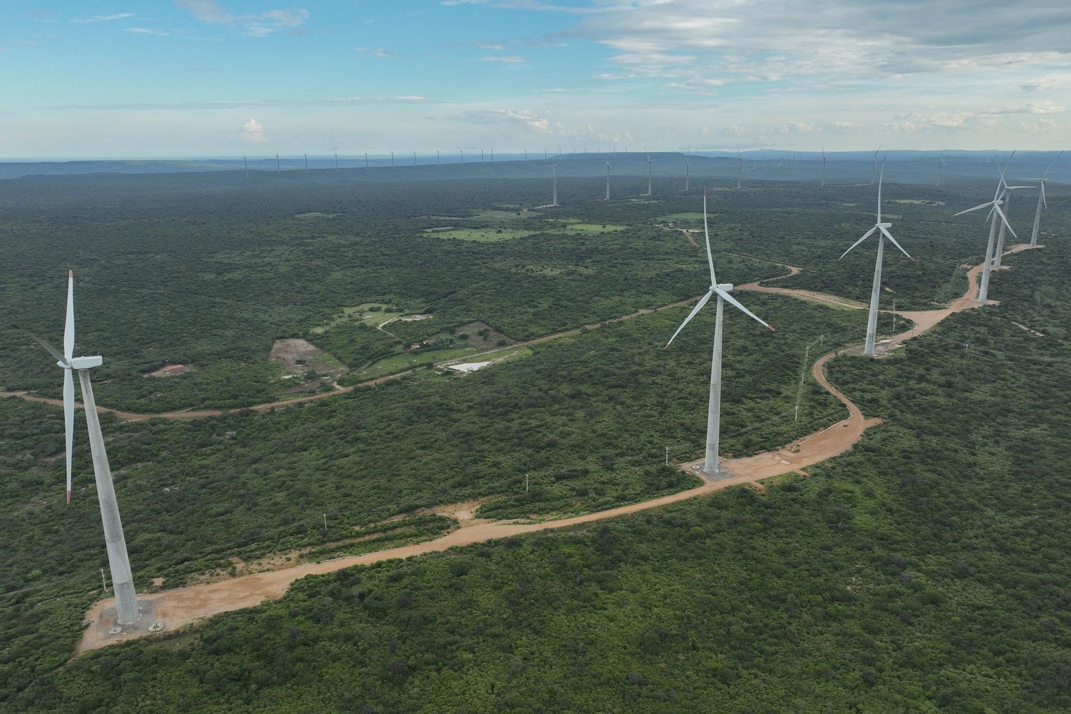 FILE - Wind turbines operate in Lagoa, Brazil, March 14, 2024. (AP Photo/Andre Penner, File)
Climate Brazil Renewable Energy