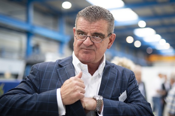 Peter Spuhler, Verwaltungsratspraesident und Group CEO ad interim von Stadler Rail, aufgenommen beim Roll-out des "Flirt" Zuges von Stadler Rail fuer die BLS AG, aufgenommen am Mittwoch, 9.  ...