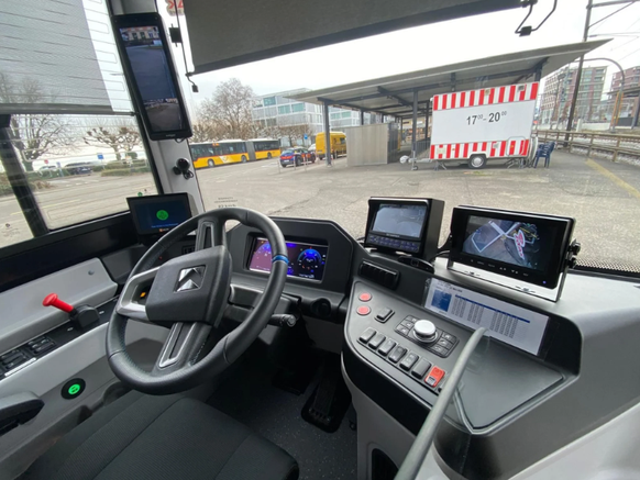 Probefahrt mit Artour, dem selbstfahrenden Bus in Arbon.