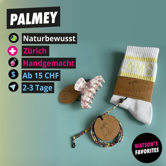 Haarklammern, Brillenketten und Crew Socken von Palmey.