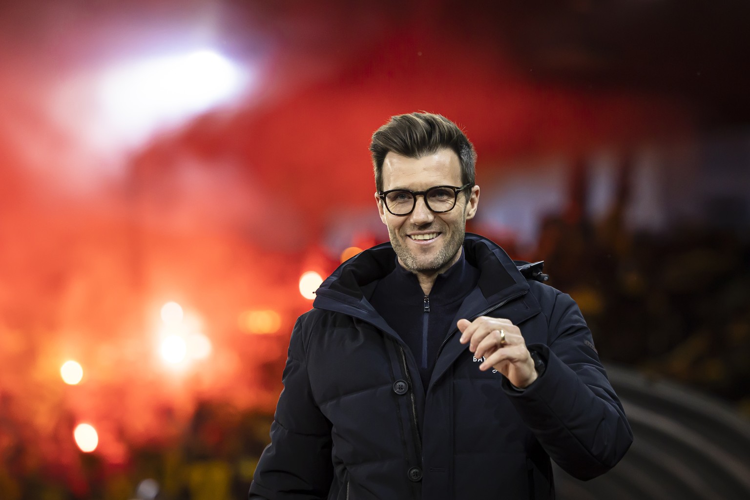 YB Trainer Raphael Wicky im Fussball Meisterschaftsspiel der Super League zwischen dem Grasshopper Club Zuerich und den Berner BSC Young Boys im Letzigrund Stadion, am Dienstag, 25. April 2023 in Zuer ...