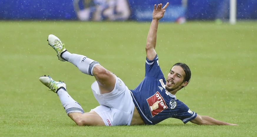 31.07.2016; Luzern; Fussball Super League - FC Luzern - Grasshopper Club Zuerich; Torschuetze Jahmir Hyka (Luzern) jubelt nach dem 2:0 (Martin Meienberger/freshfocus)