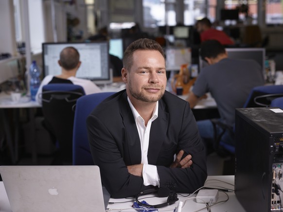 Portrait of Maurice Thiriet, Editor in Chief of online newsportal Watson, taken at the editorial office of Watson in Zurich, Switzerland, on August 9, 2016. (KEYSTONE/Christian Beutler) 

Maurice Thir ...