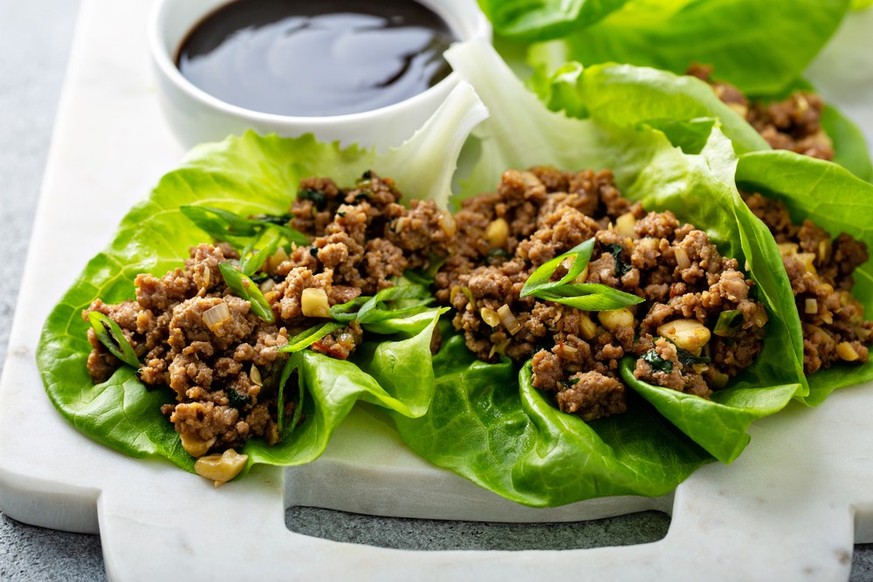 Asian minced meat lettuce wraps.