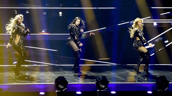 epa09212162 The band Hurricane from Serbia with the song &#039;Loco Loco&#039; performs during the first dress rehearsal for the Second Semi-Final of the 65th annual Eurovision Song Contest (ESC) at t ...