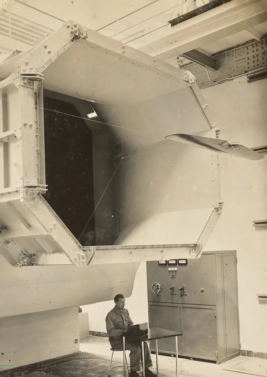 Windkanal, Maschinenlaboratorium, Institut für Aerodynamik, um 1934.
https://doi.org/10.3932/ethz-a-100005618