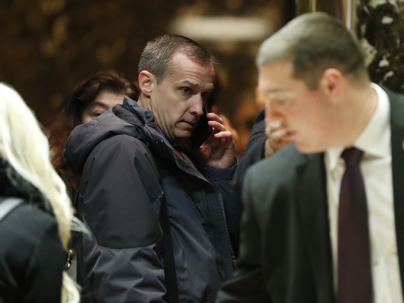 Corey Lewandowski boards an elevator as he arrives at Trump Tower, Tuesday, Nov. 22, 2016, in New York. (AP Photo/Carolyn Kaster)