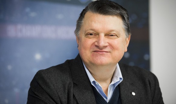 Gaudenz Domenig, president of the HC Davos, is pictured during a press conference prior to the Champions Hockey League semi-finals ice hockey match between HC Davos and Froelunda Goeteborg, in the Vai ...