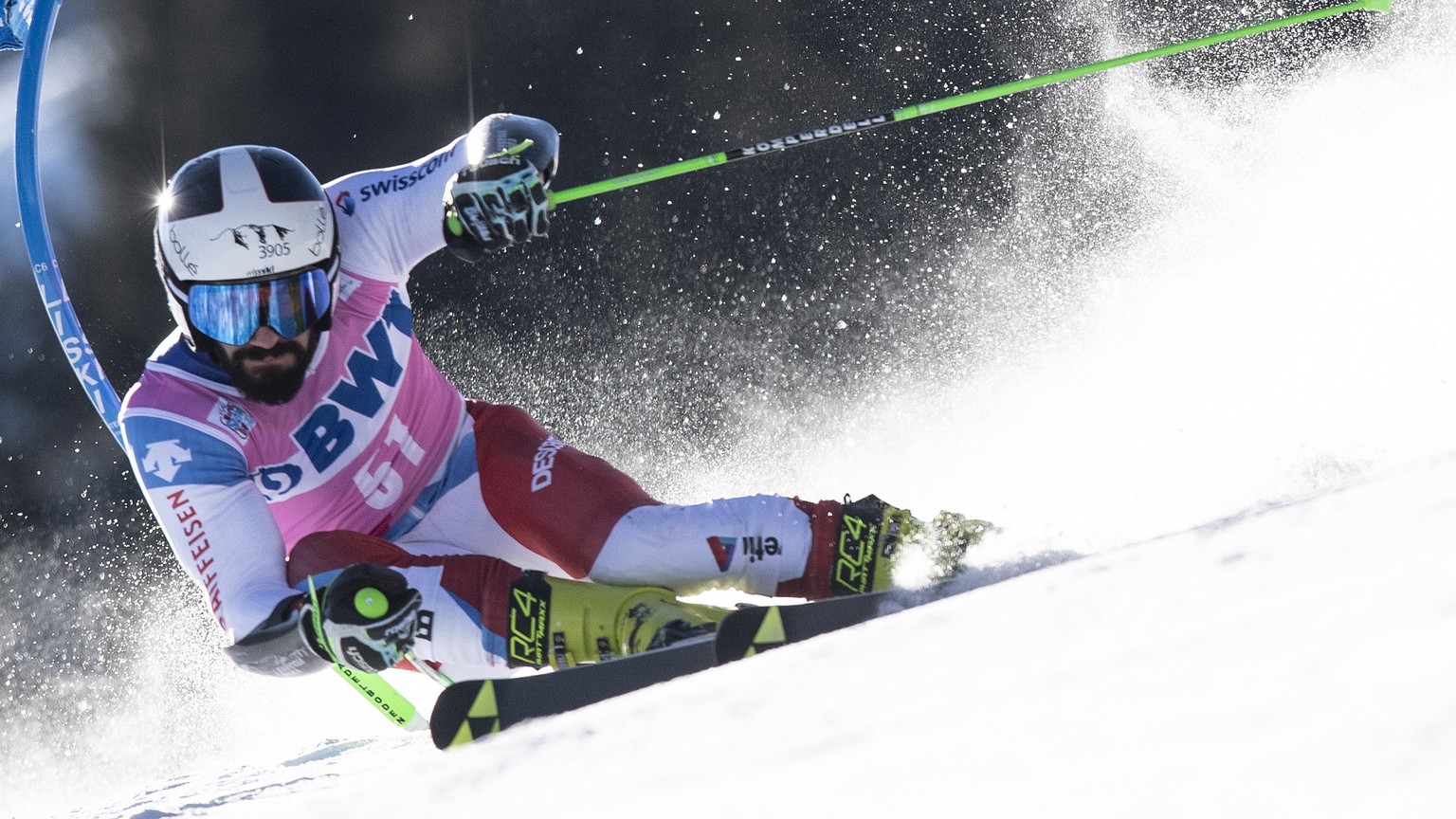 epaselect epa08118893 Switzerland&#039;s Daniele Sette in action during the first run of the men&#039;s giant slalom raceat the FIS Alpine Skiing World Cup in Adelboden, Switzerland, 11 January 2020.  ...
