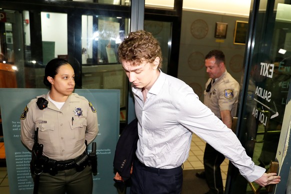 Brock Turner, the former Stanford swimmer convicted of sexually assaulting an unconscious woman, leaves the Santa Clara County Jail in San Jose, California, U.S. September 2, 2016. REUTERS/Stephen Lam