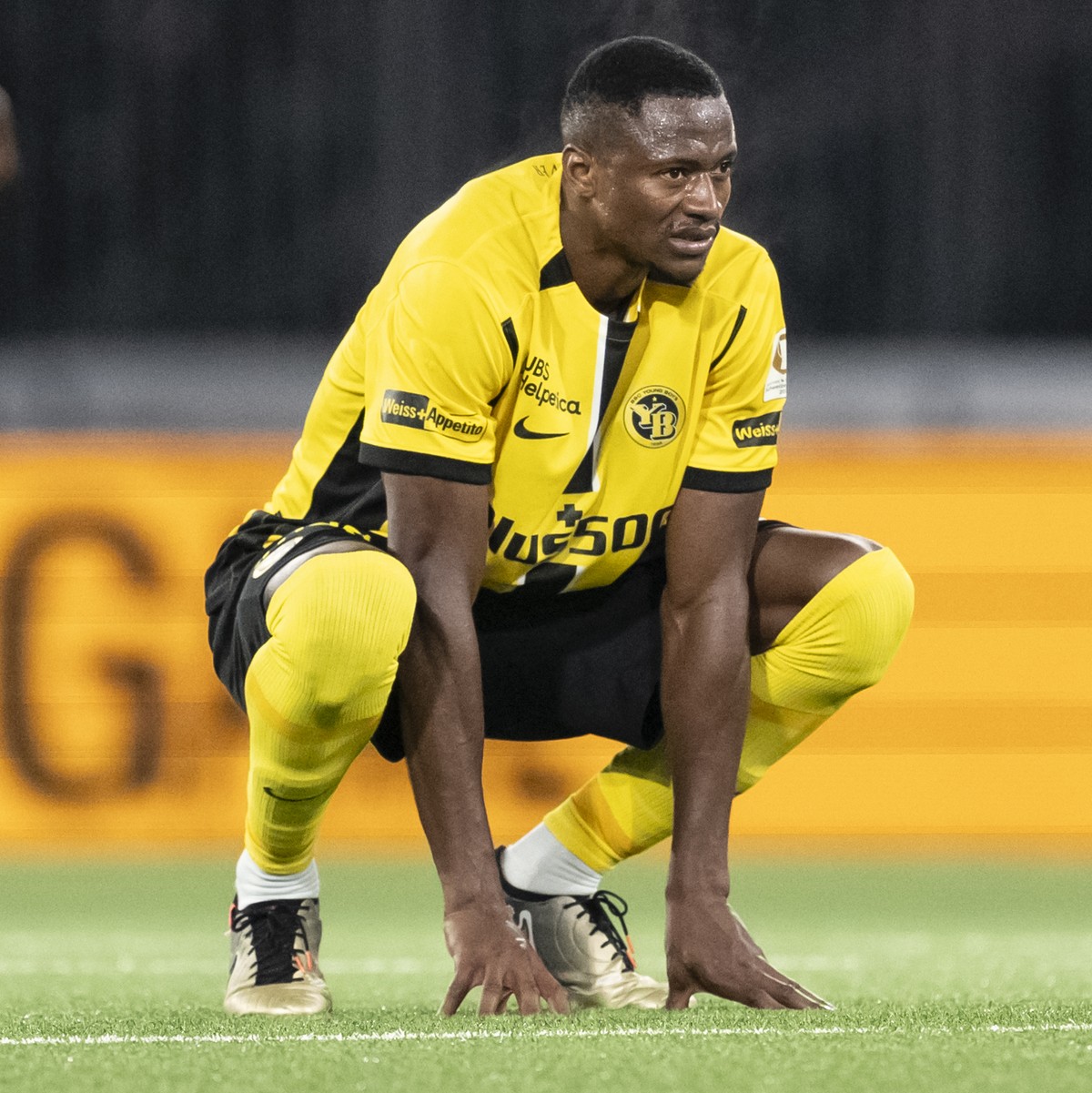 Mohamed Ali Camara(YB) zeigt Enttaeuschung nach der Niederlage im Fussball Meisterschaftsspiel der Swiss Super League zwischen Young Boys, YB, und dem Grasshopper Club Zuerich, GC, am Samstag, 28. Sep ...