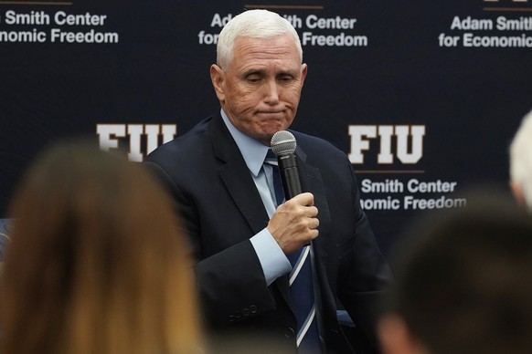 Former Vice-President Mike Pence said he takes &quot;full responsibility&quot; after classified documents were found at his Indiana home while speaking at Florida International University, Friday, Jan ...