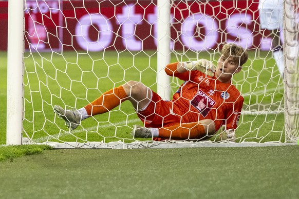 Torhueter Pascal Loretz von Luzern beim Super League Meisterschaftsspiel zwischen dem FC Luzern und Servette FC vom Samstag, 9. Mai 2026 in Luzern. (KEYSTONE/Urs Flueeler)