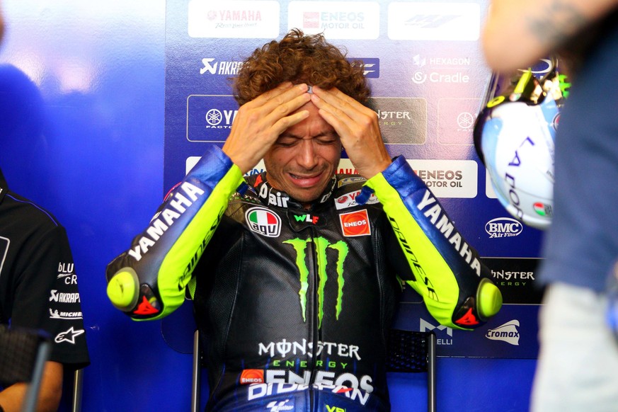 epa08748467 (FILE) - Italian Moto GP rider Valentino Rossi of Monster Energy Yamaha team in pit lane during a practice session for the motorcycling Grand Prix of San Marino at the Misano World Circuit ...