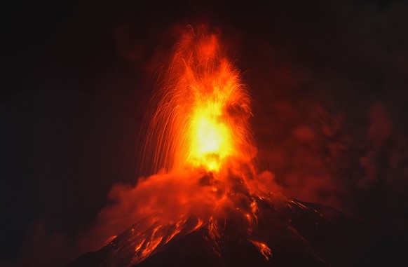 Lava flows out of the crater of the Fuego Volcano, as seen from San Juan Alotenango, Guatemala, Tuesday, Aug. 4, 2026. (AP Photo/Moises Castillo)
Guatemala Volcano
