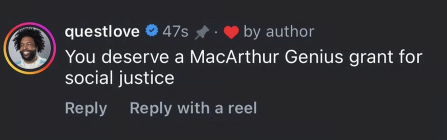 Der Musiker lobt ihn in einem Kommentar.