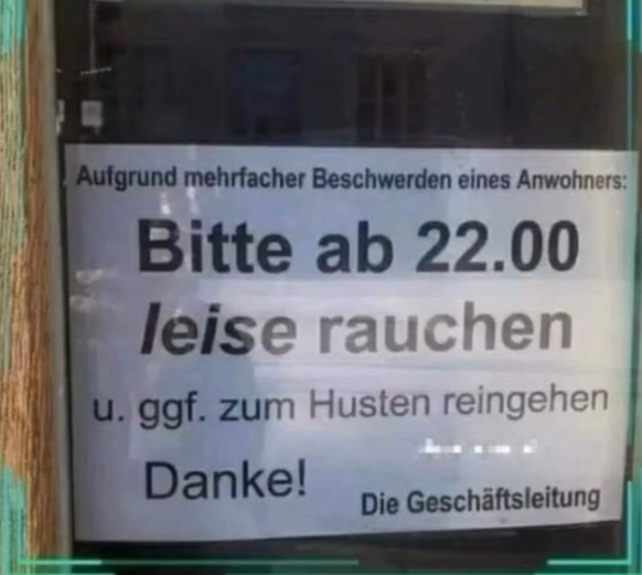 Faildienstag: Bitte leise rauchen