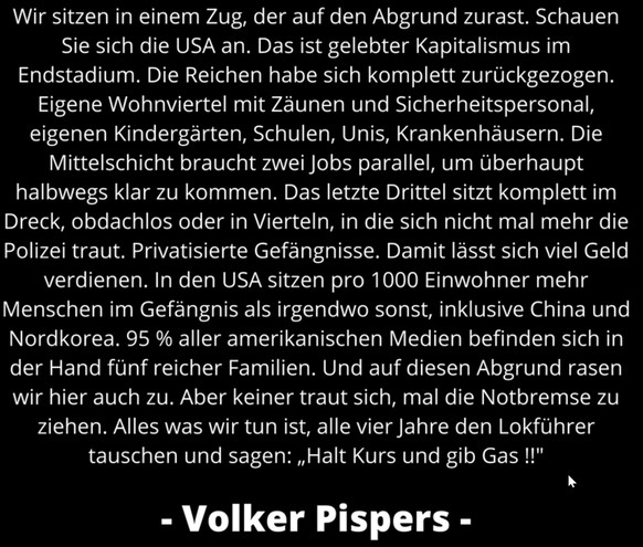 It&#039;s psychology, stupid! Warum Klassenkampf kein Rezept gegen den Trump-Effekt ist
Analyse von Volker Pispers