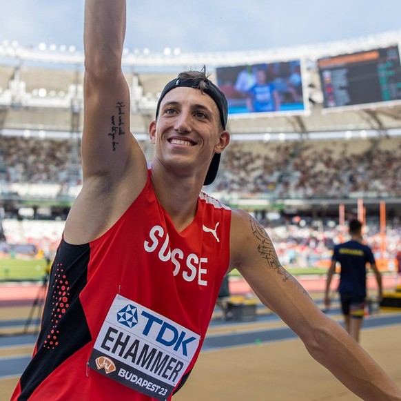 World Athletics Championships Budapest 23 Hungary, 23.08.2023 Simon EHAMMER of SWITZERLAND before the qualification of the mens long jump at the World Athletics Championships Budapest 23 in Budapest,  ...