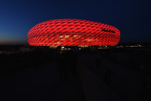 MUNICH, GERMANY - MARCH 11: A general view outside the stadium prior to the UEFA Champions League Round of 16 second leg match between FC Bayern Muenchen and FC Shakhtar Donetsk at Allianz Arena on Ma ...
