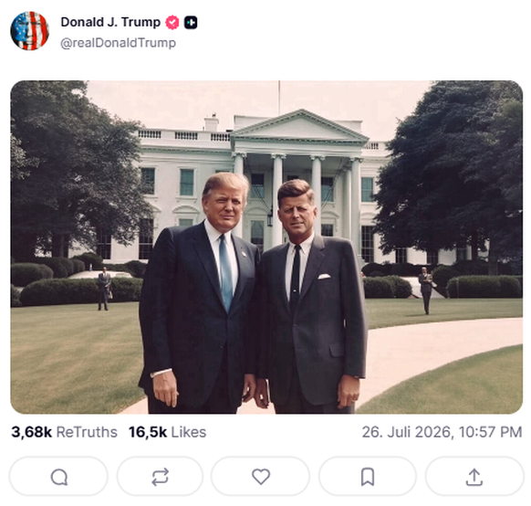 Trump Truthsocial Post: Donald &amp; JFK